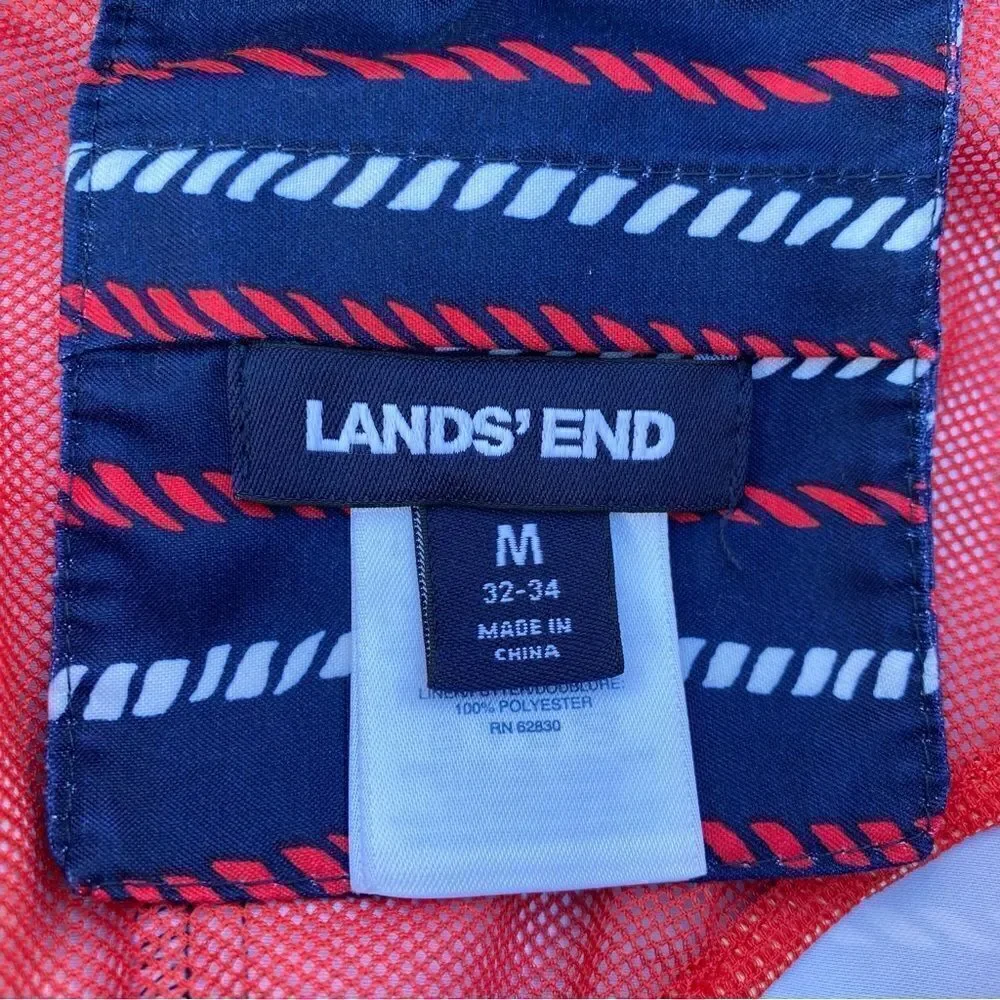 Lands' End Men's Red, Blue & White Board Shorts Swim Trunks. Medium. EUC!